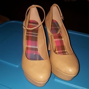 Taupe SZ11 Ankle Strap Leather Heel